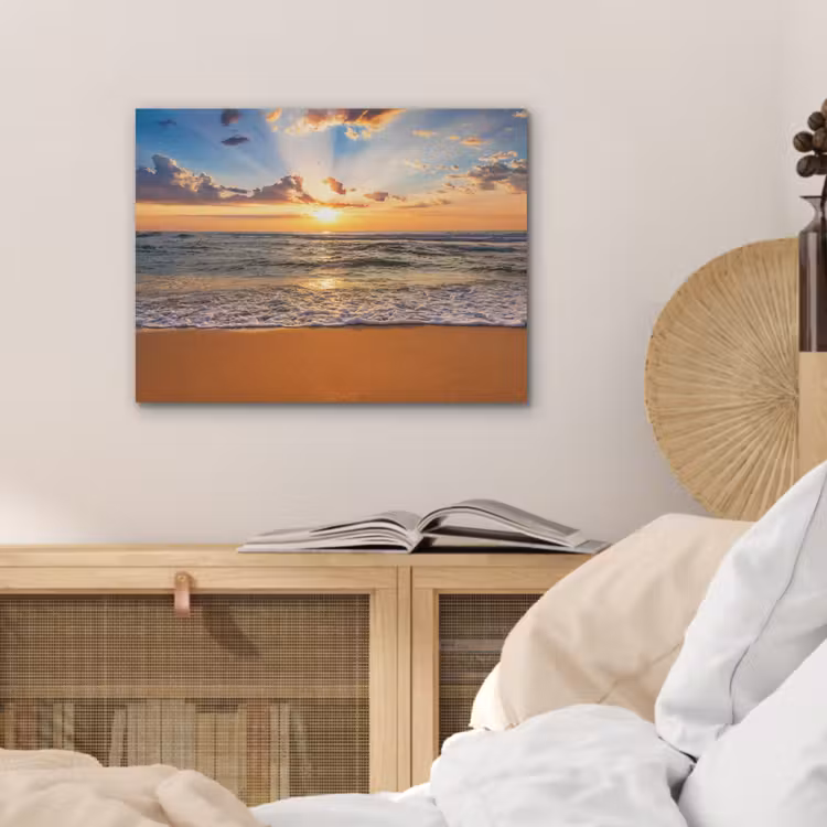 Strand - Zonsondergang - Zee - Wolken - Horizon PET vilt klein -sfeer3