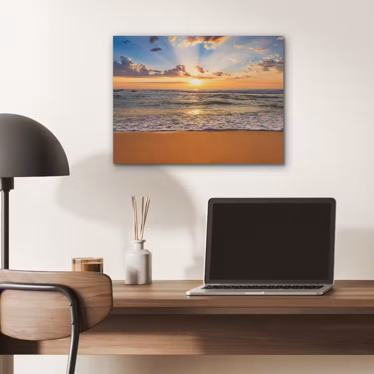 Strand - Zonsondergang - Zee - Wolken - Horizon PET vilt klein -sfeer5