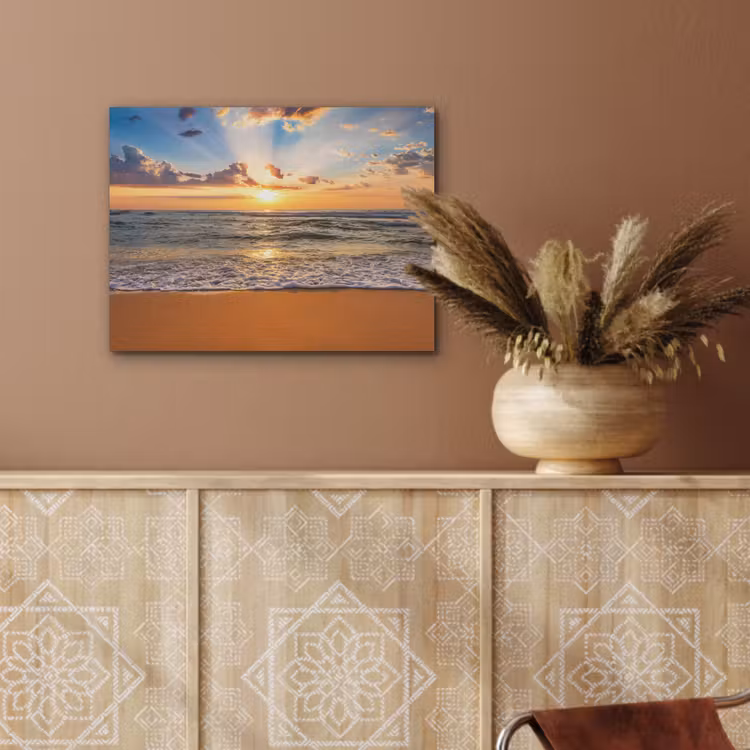 Strand - Zonsondergang - Zee - Wolken - Horizon PET vilt klein -sfeer4