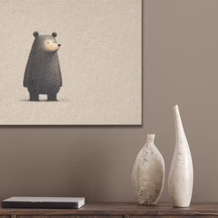 Beer - Donkerbruin - Minimalistisch PET vilt klein -sfeer6_closeup