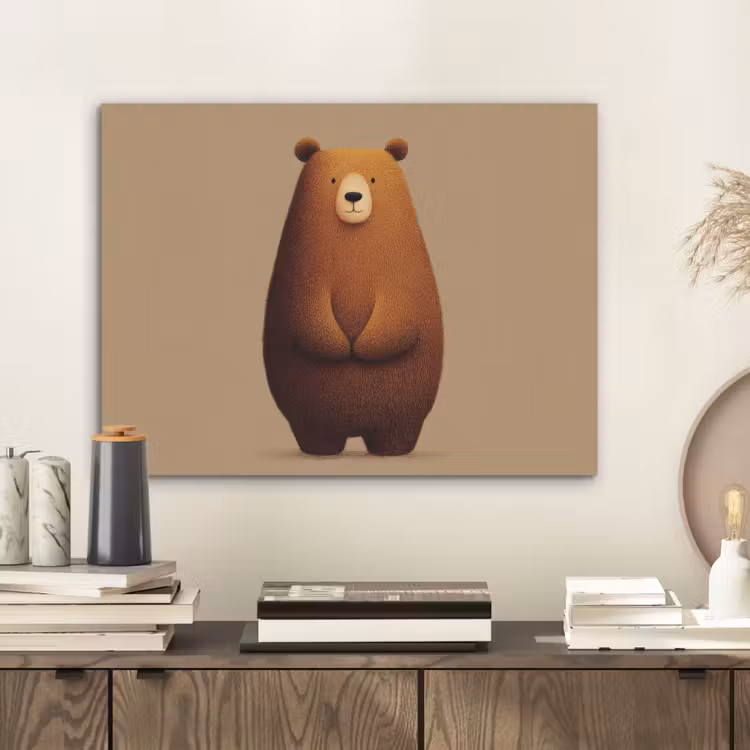 Beer - Minimalistisch - Bruin PET vilt klein -sfeer1