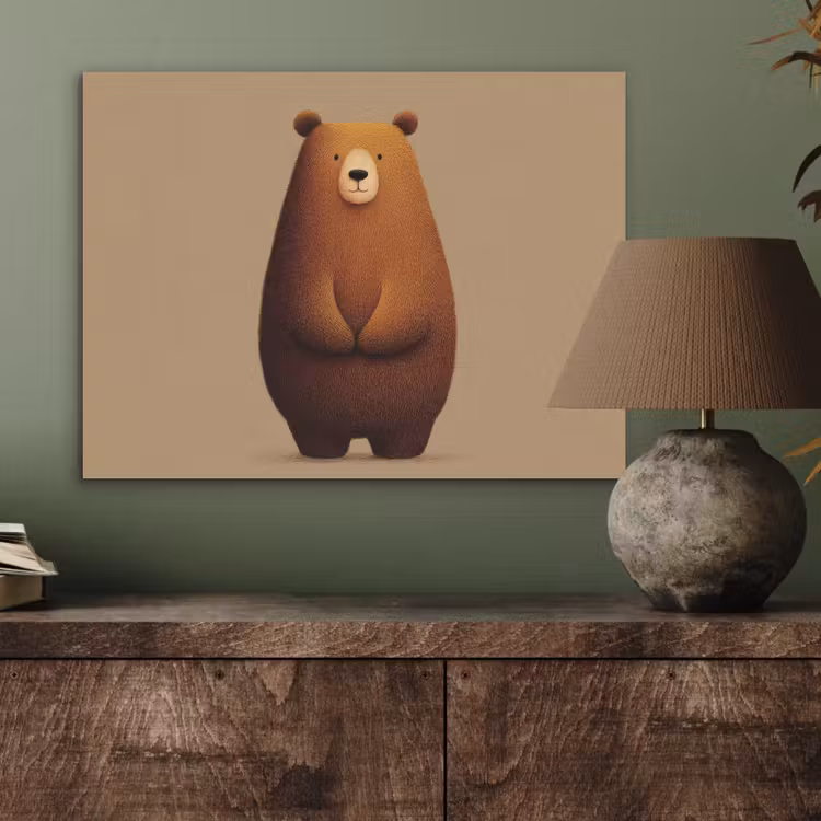 Beer - Minimalistisch - Bruin PET vilt klein -sfeer2