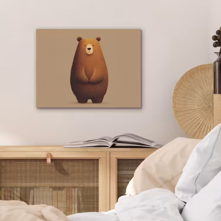 Beer - Minimalistisch - Bruin PET vilt klein -sfeer3