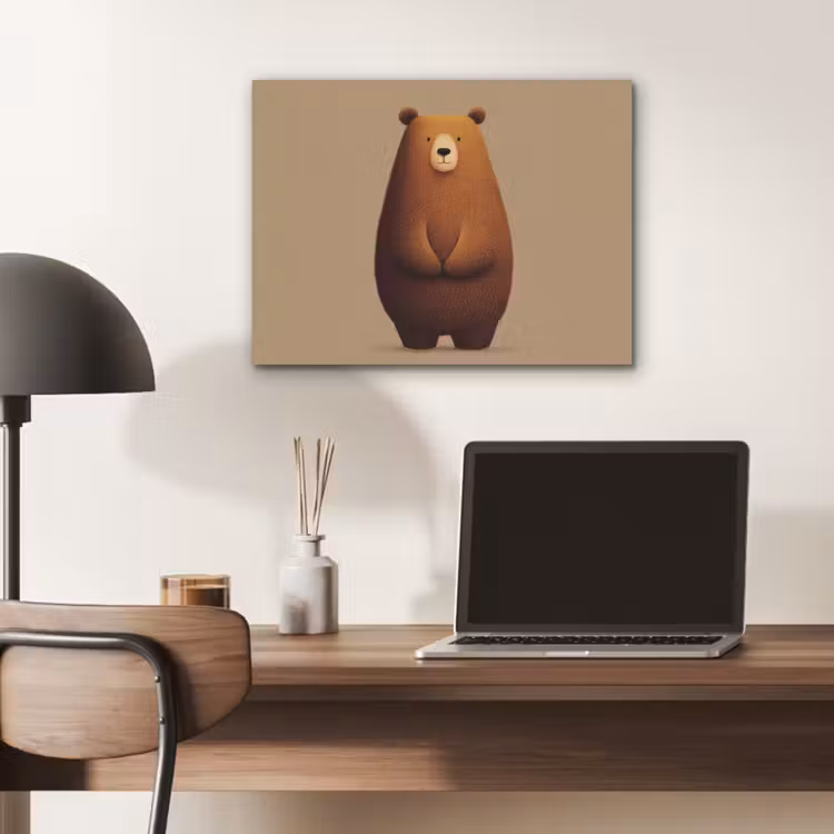 Beer - Minimalistisch - Bruin PET vilt klein -sfeer5