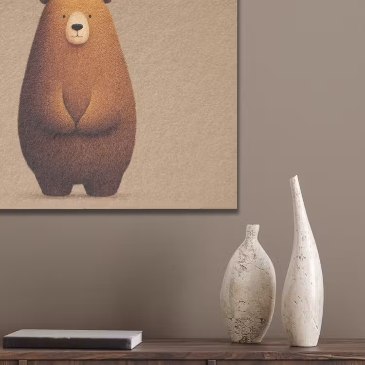 Beer - Minimalistisch - Bruin PET vilt klein -sfeer6_closeup