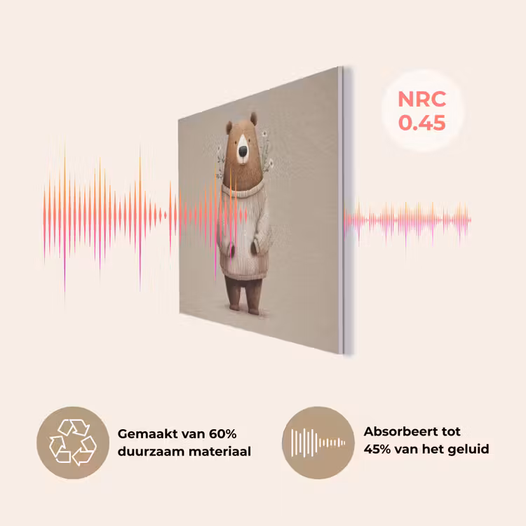 Beer - Witte bloemen - Knus PET vilt klein -USP_NL