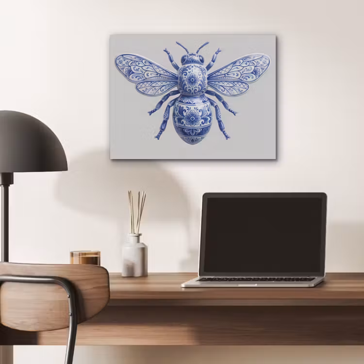 Bij - Modern - Delfts - Blauw PET vilt klein -sfeer5