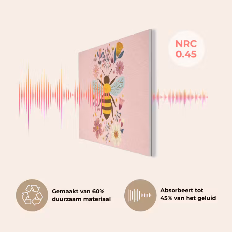 Bij - Geel - Bloemen - Kleurrijk PET vilt klein -USP_NL