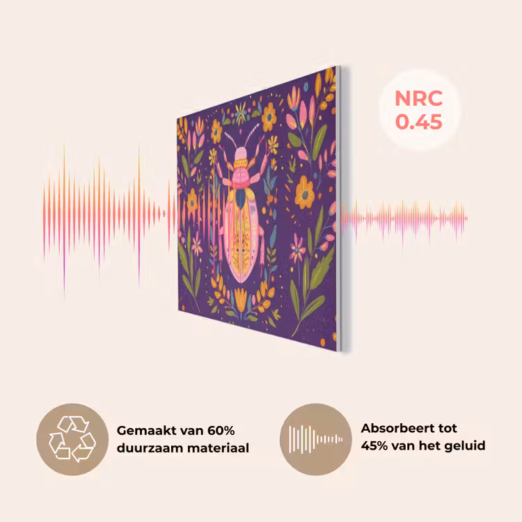 Kever - Felgekleurd - Bloemen - Bladeren PET vilt klein -USP_NL