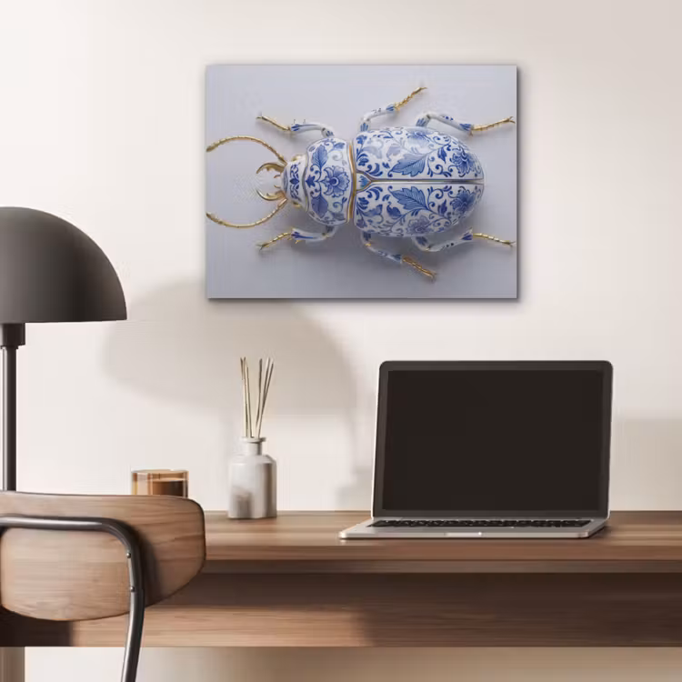 Kever - Delfts - Blauw - Goud PET vilt klein -sfeer5