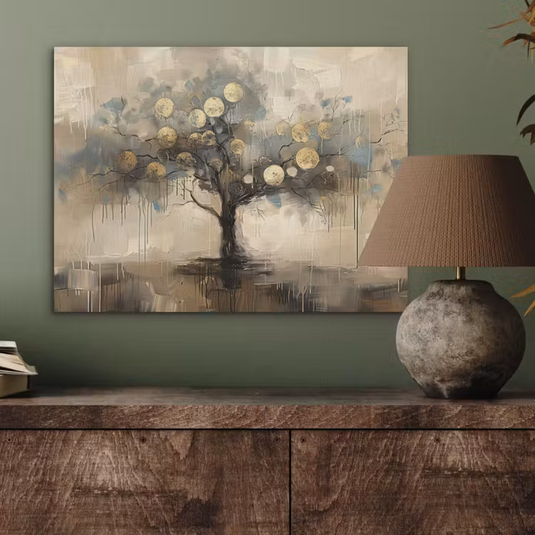Beige - Abstract - Boom - Goud PET vilt klein -sfeer2