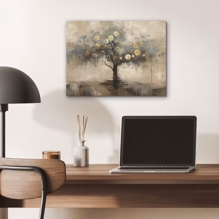 Beige - Abstract - Boom - Goud PET vilt klein -sfeer5
