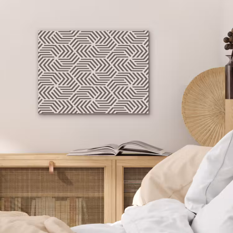 Beige - Bruin - Patroon - Strepen PET vilt klein 837 -sfeer3