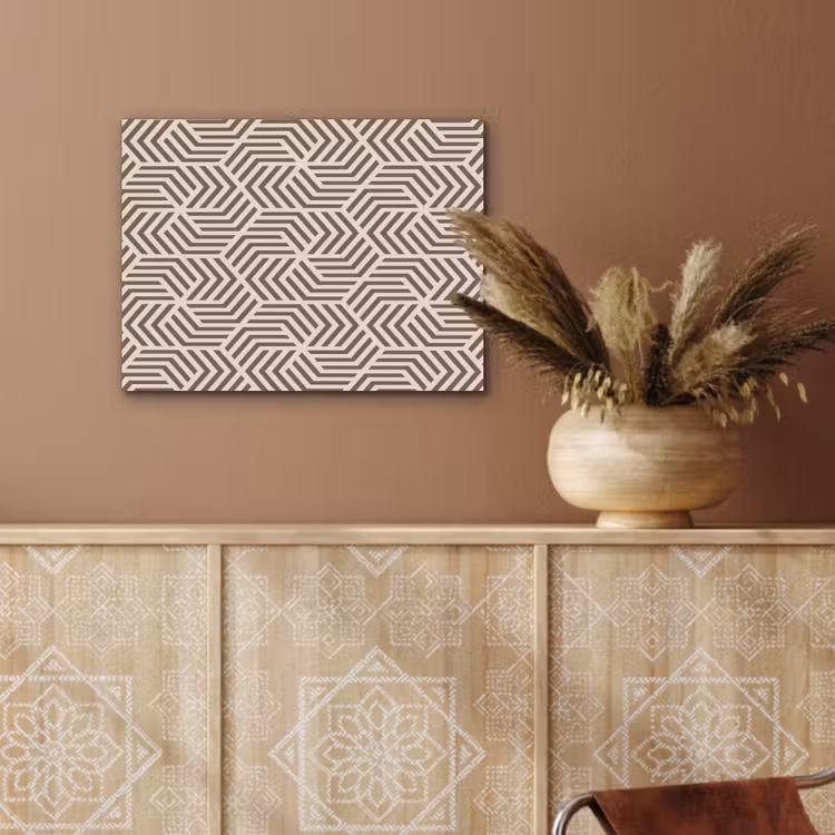 Beige - Bruin - Patroon - Strepen PET vilt klein 837 -sfeer4