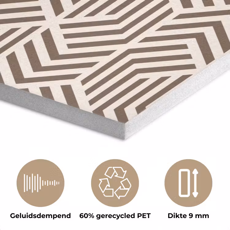 Beige - Bruin - Patroon - Strepen PET vilt klein 837 -closeup_NL