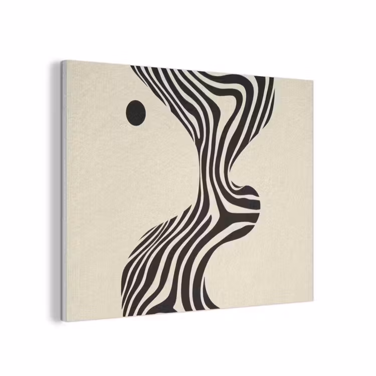 Beige - Lijnen - Golvend - Abstract PET vilt klein -3d