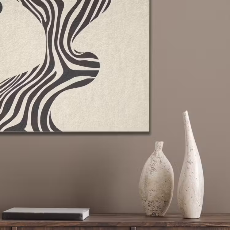 Beige - Lijnen - Golvend - Abstract PET vilt klein -sfeer6_closeup
