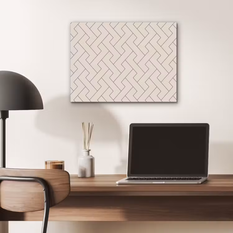 Beige - Zigzag - Patroon PET vilt klein 837 -sfeer5