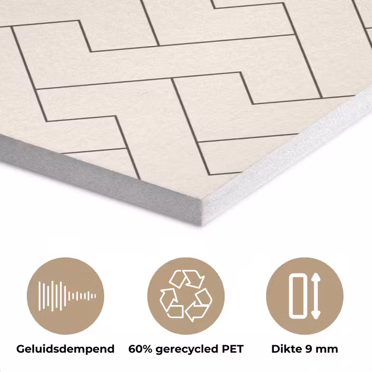 Beige - Zigzag - Patroon PET vilt klein 837 -closeup_NL