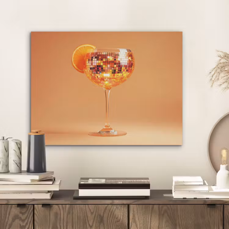 Drank - Oranje - Glitter - Disco PET vilt klein -sfeer1