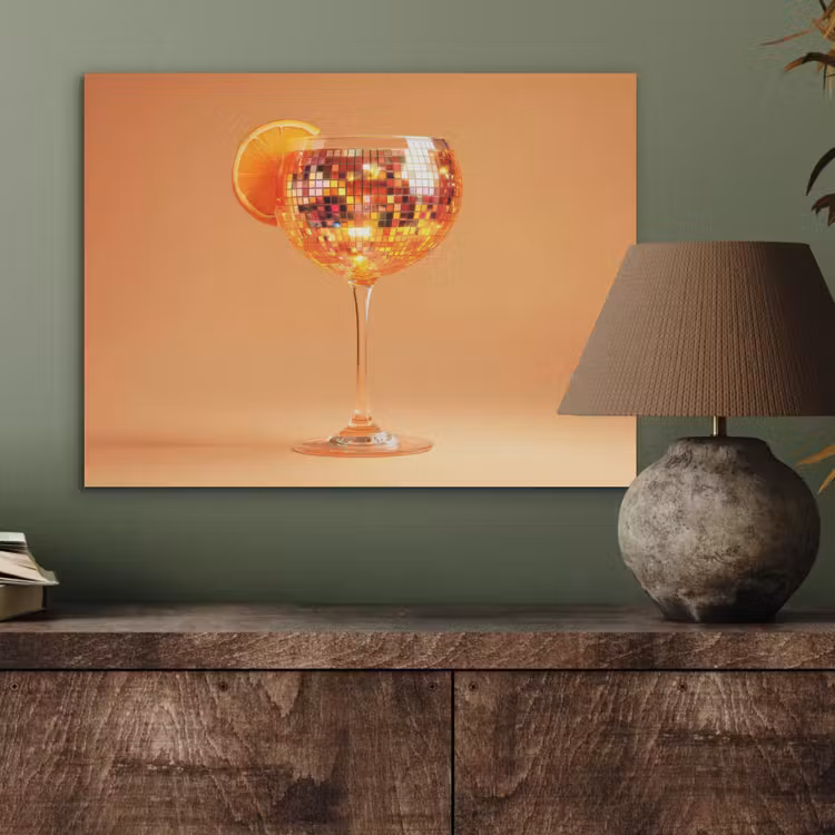 Drank - Oranje - Glitter - Disco PET vilt klein -sfeer2