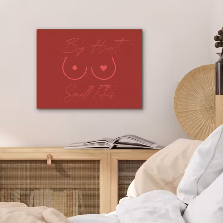 big heart small titties - Hart - Rood PET vilt klein -sfeer3