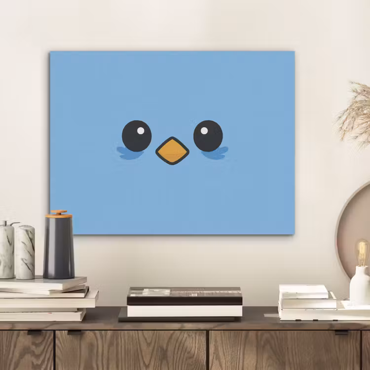 Vogel - Blauw - Eenvoudig PET vilt klein -sfeer1