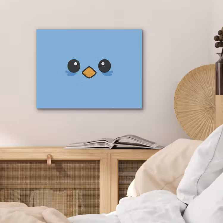 Vogel - Blauw - Eenvoudig PET vilt klein -sfeer3