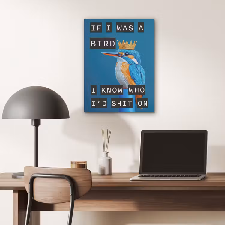 Vogel - Decoratie - Ijsvogel - Blauw PET vilt klein -sfeer5