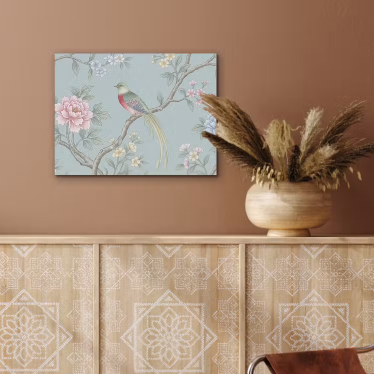 Vogel - Bloemen - Kleurrijk PET vilt klein -sfeer4