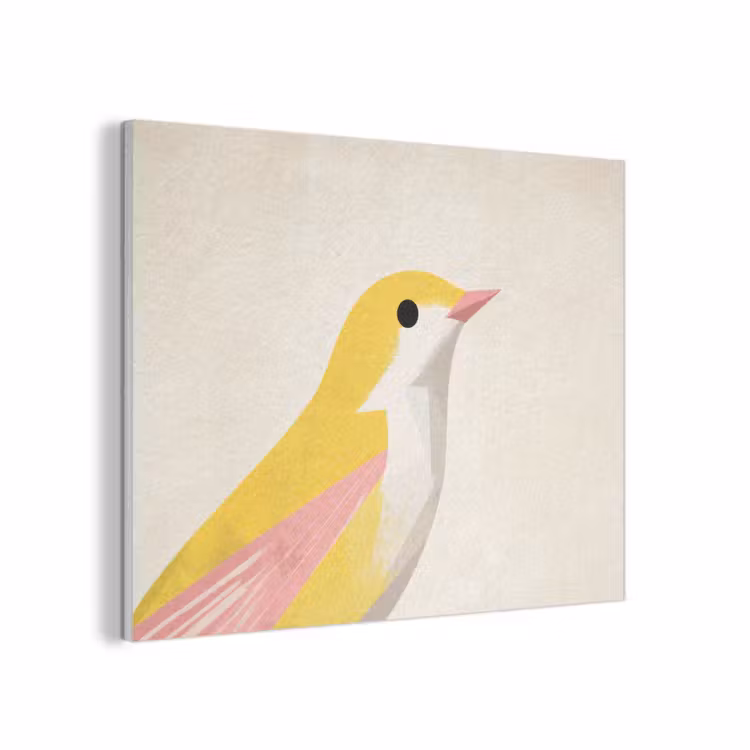 Vogel - Minimalistisch - Geel PET vilt klein -3d