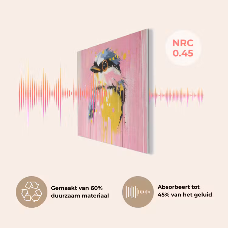 Vogel - Roze - Geel - Blauw PET vilt klein -USP_NL