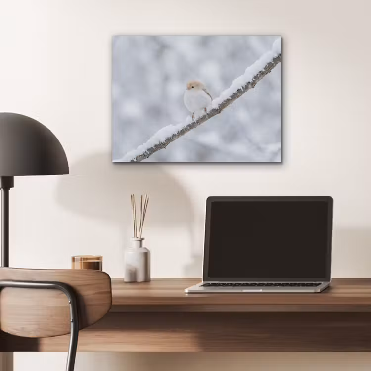 Vogeltje - Sneeuw - Tak - Winter - Zacht PET vilt klein -sfeer5