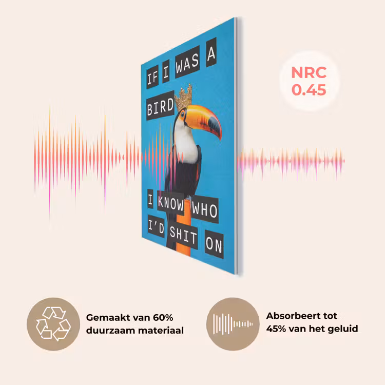 Vogel - Toekan - Blauw - Quotes PET vilt klein -USP_NL