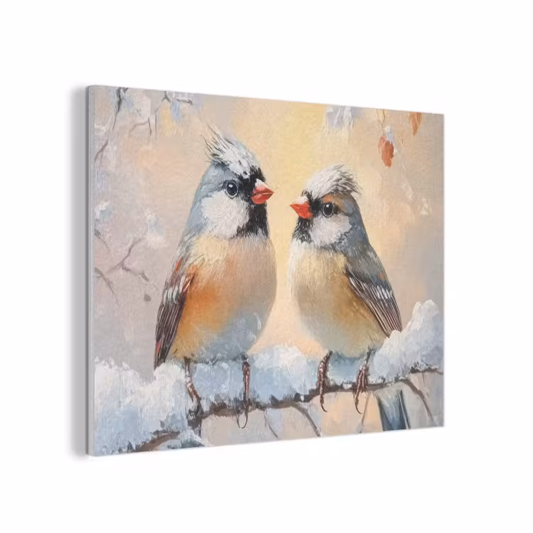 Vogels - Tak - Winter - Sneeuw PET vilt klein -3d