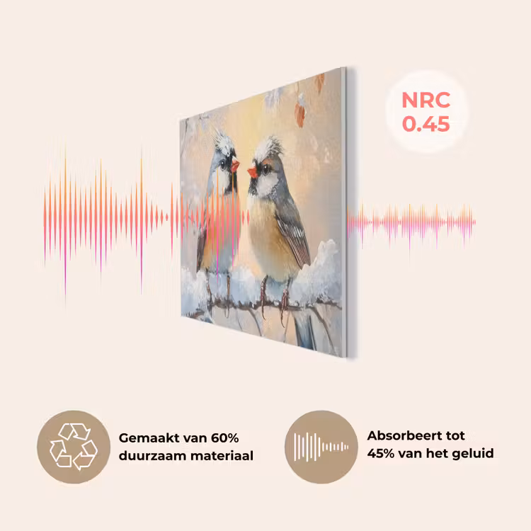 Vogels - Tak - Winter - Sneeuw PET vilt klein -USP_NL