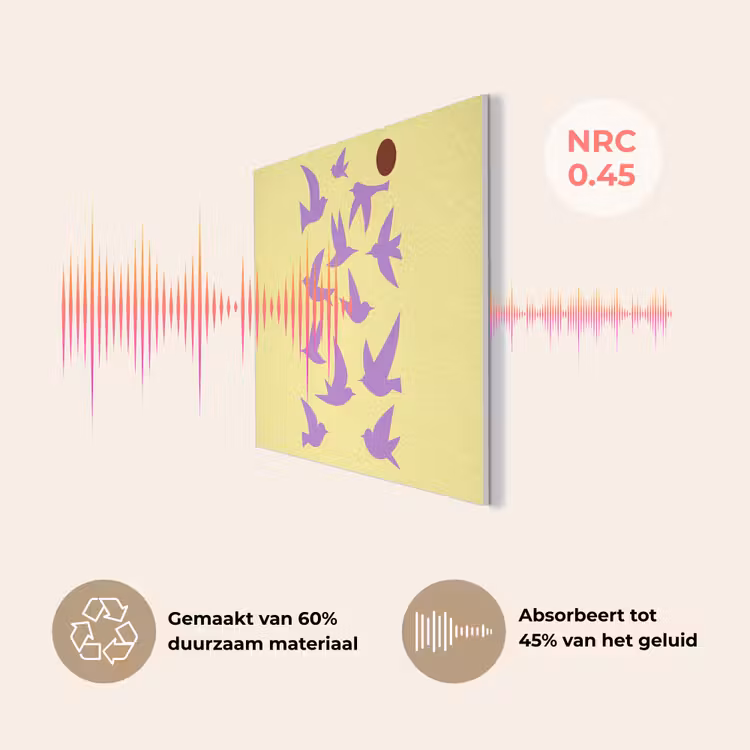 Vogels - Cirkel - Geel - Beweging PET vilt klein -USP_NL