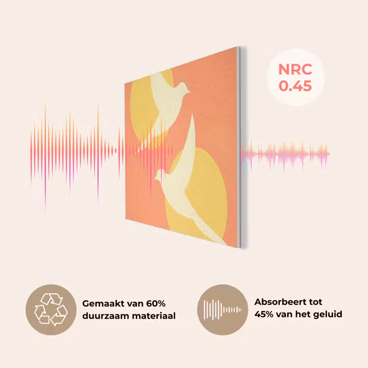 Vogels - Cirkels - Geel PET vilt klein -USP_NL