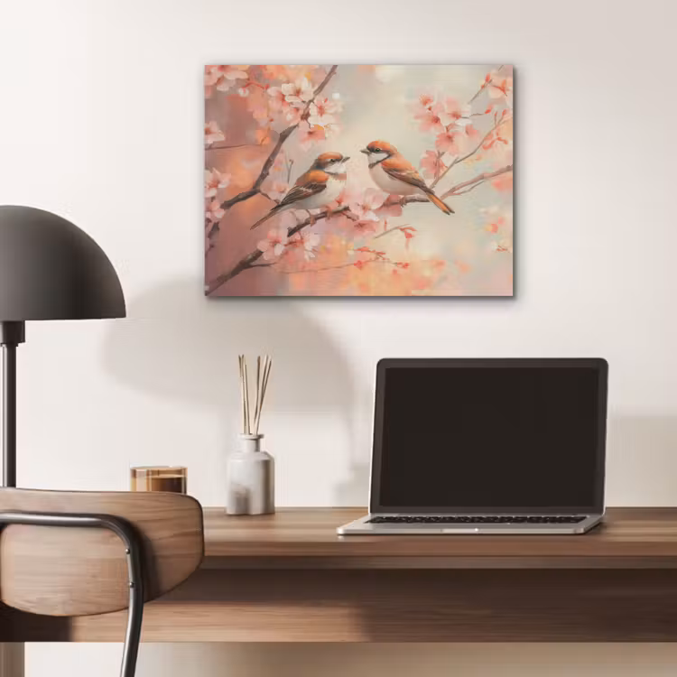 Vogels - Romantic - Bloesemtak PET vilt klein -sfeer5