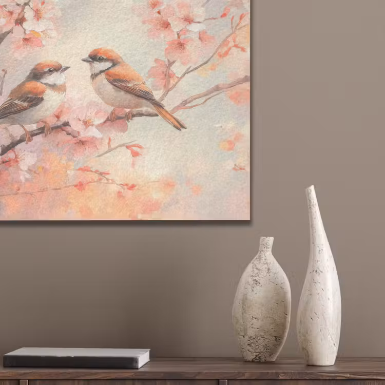 Vogels - Romantic - Bloesemtak PET vilt klein -sfeer6_closeup