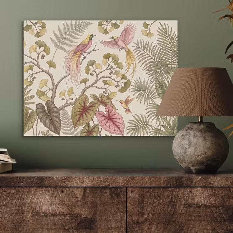 Vogels - Tropisch - Botanisch - Roze PET vilt klein -sfeer2