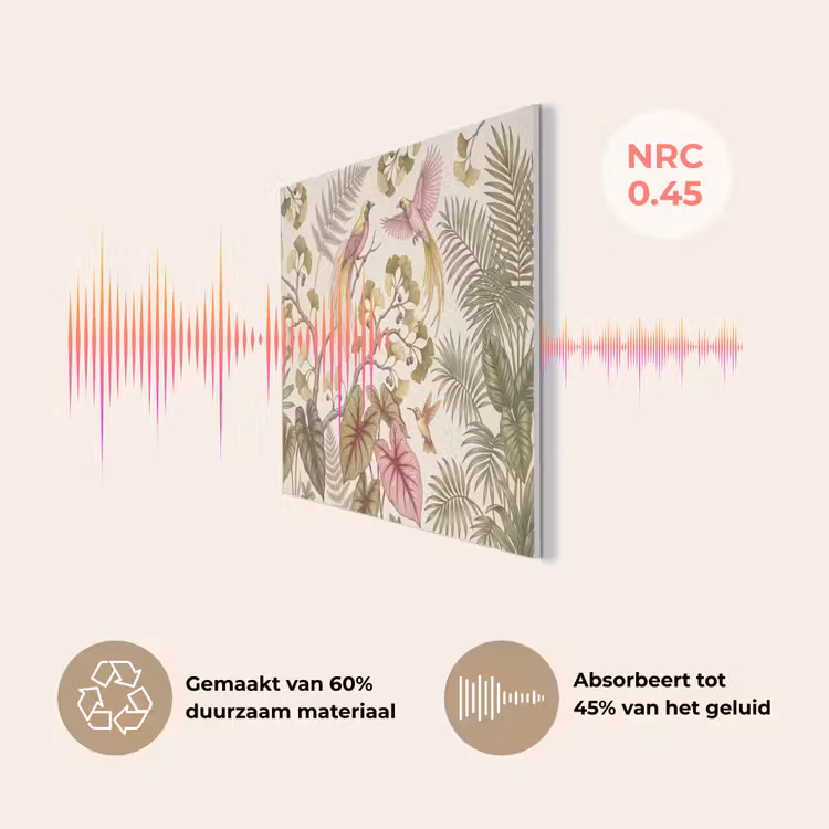Vogels - Tropisch - Botanisch - Roze PET vilt klein -USP_NL