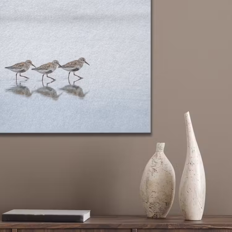 Vogels - Water - Grijs PET vilt klein -sfeer6_closeup