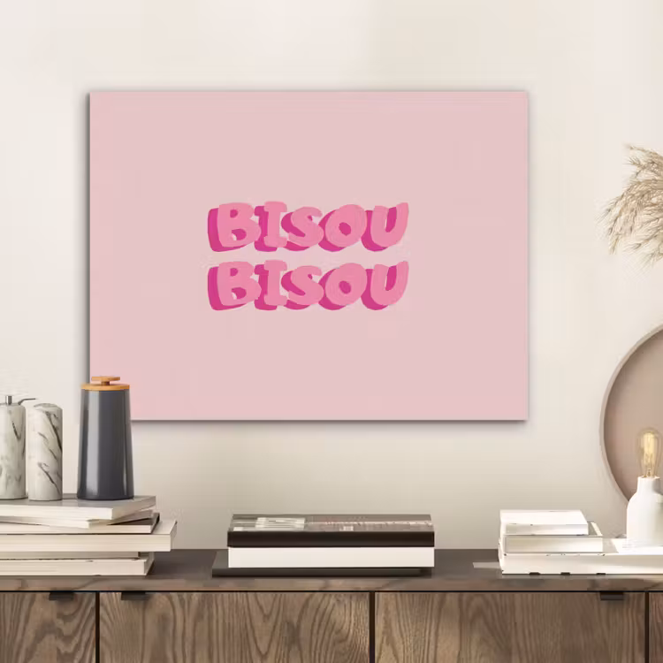 Bisou - Roze - Dikke letters PET vilt klein -sfeer1