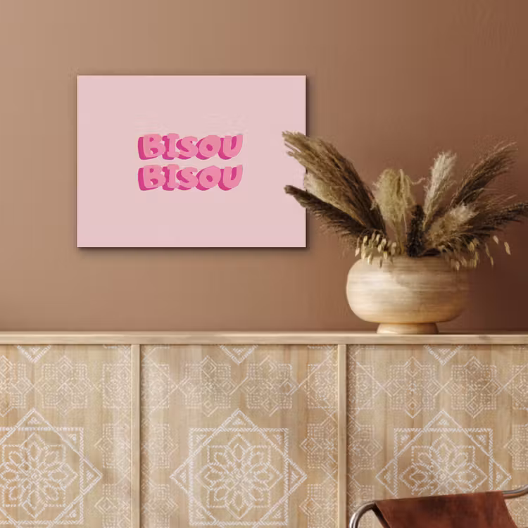 Bisou - Roze - Dikke letters PET vilt klein -sfeer4