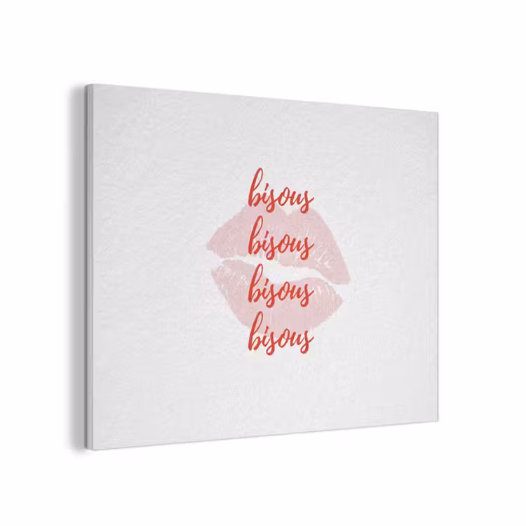 Bisous - Lip - Wit - Rood PET vilt klein -3d