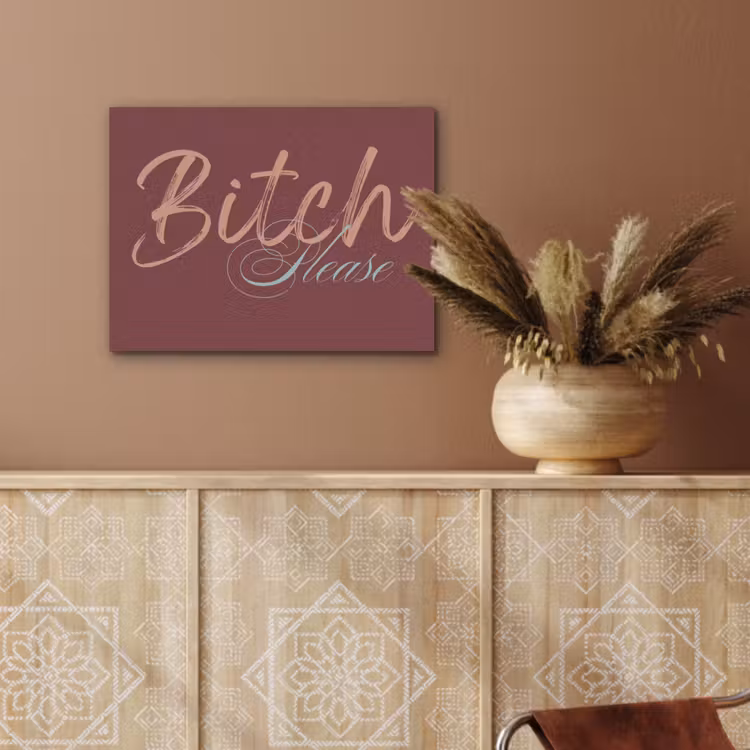 Bitch please - Rood - Blauw PET vilt klein -sfeer4