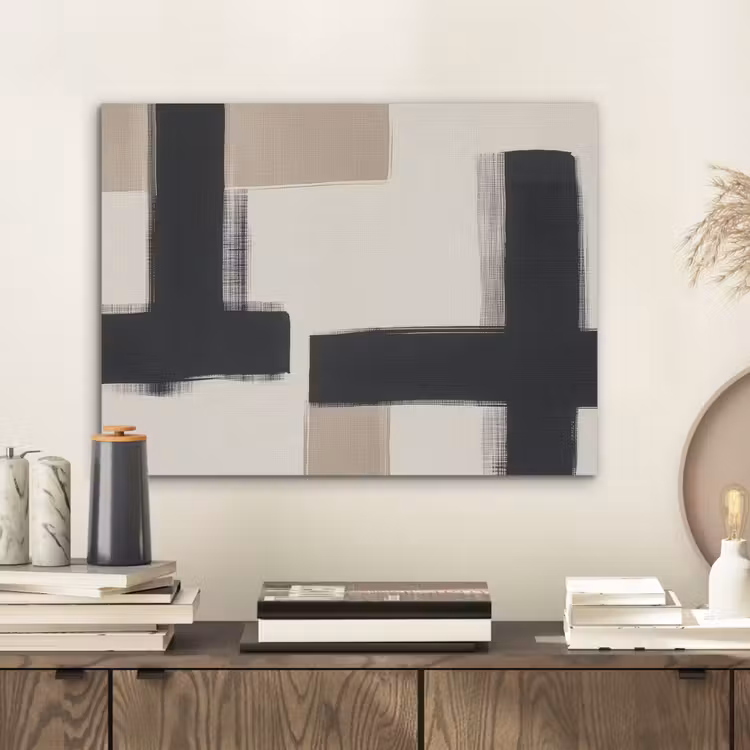 Zwart - Abstract - Japandi PET vilt klein -sfeer1