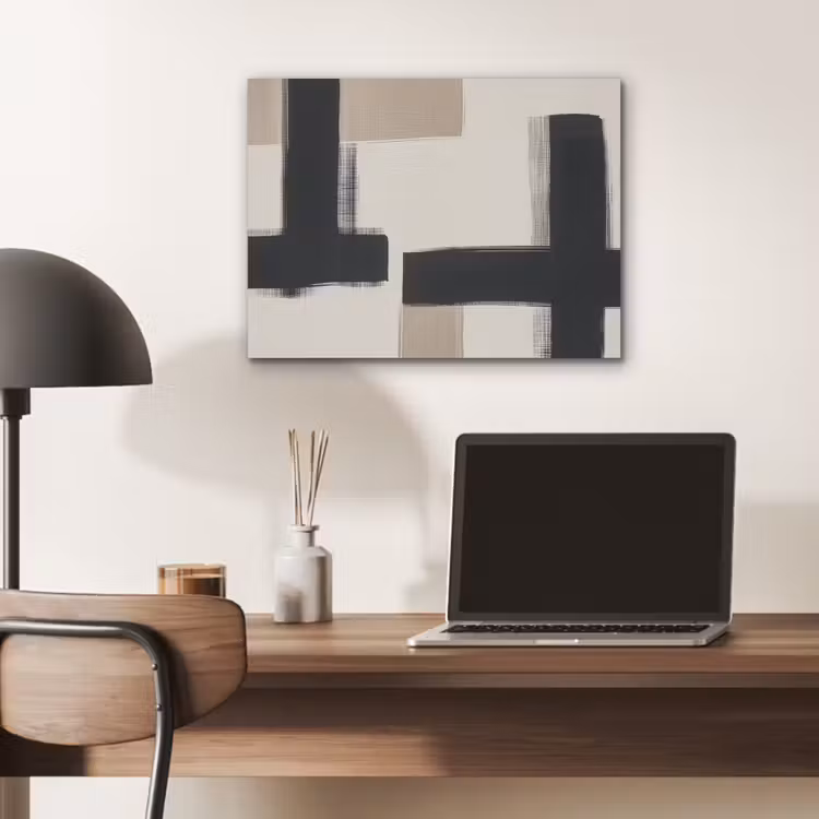 Zwart - Abstract - Japandi PET vilt klein -sfeer5