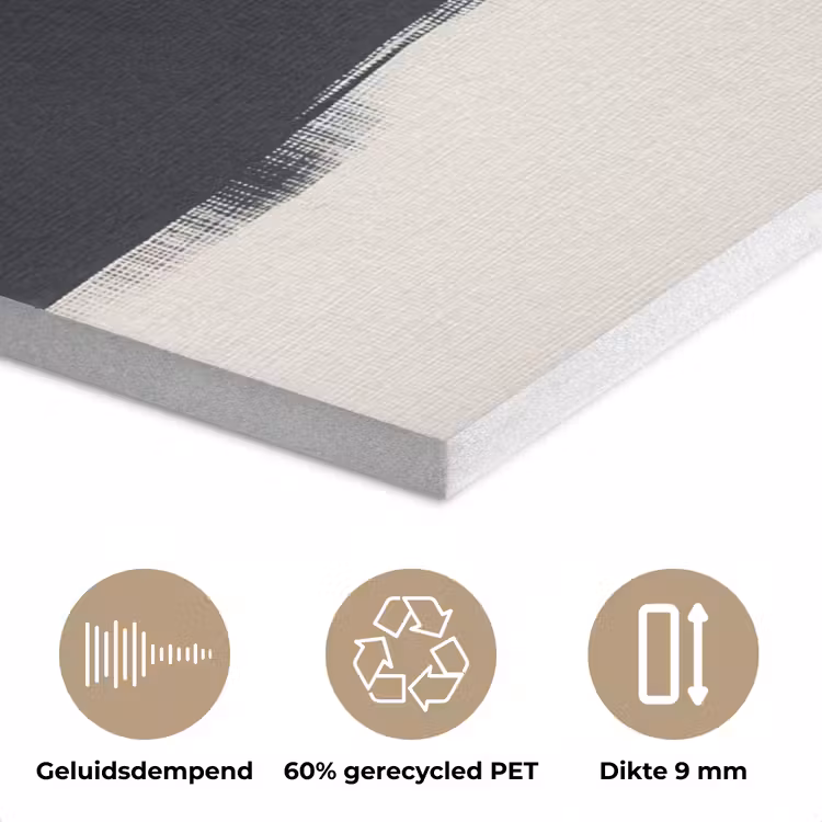 Zwart - Abstract - Japandi PET vilt klein -closeup_NL